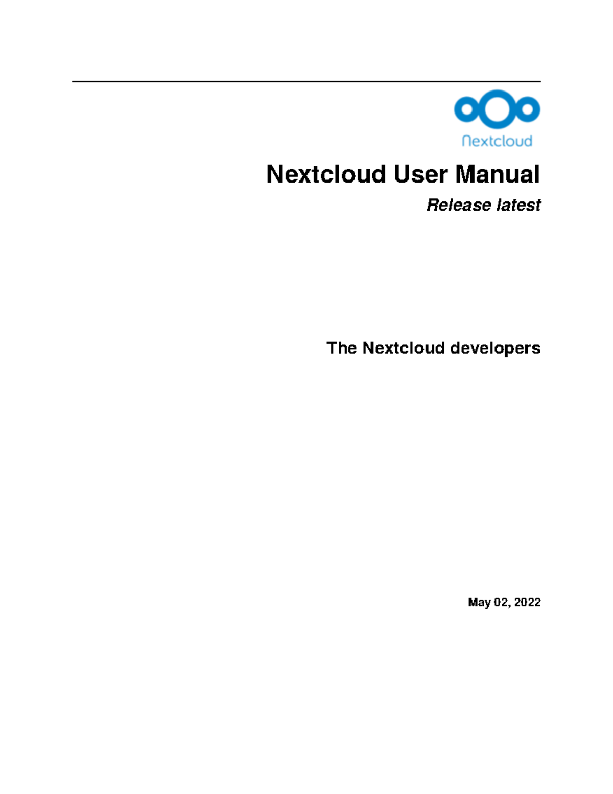 Nextcloud User Manual - Nextcloud User Manual Release latest The ...