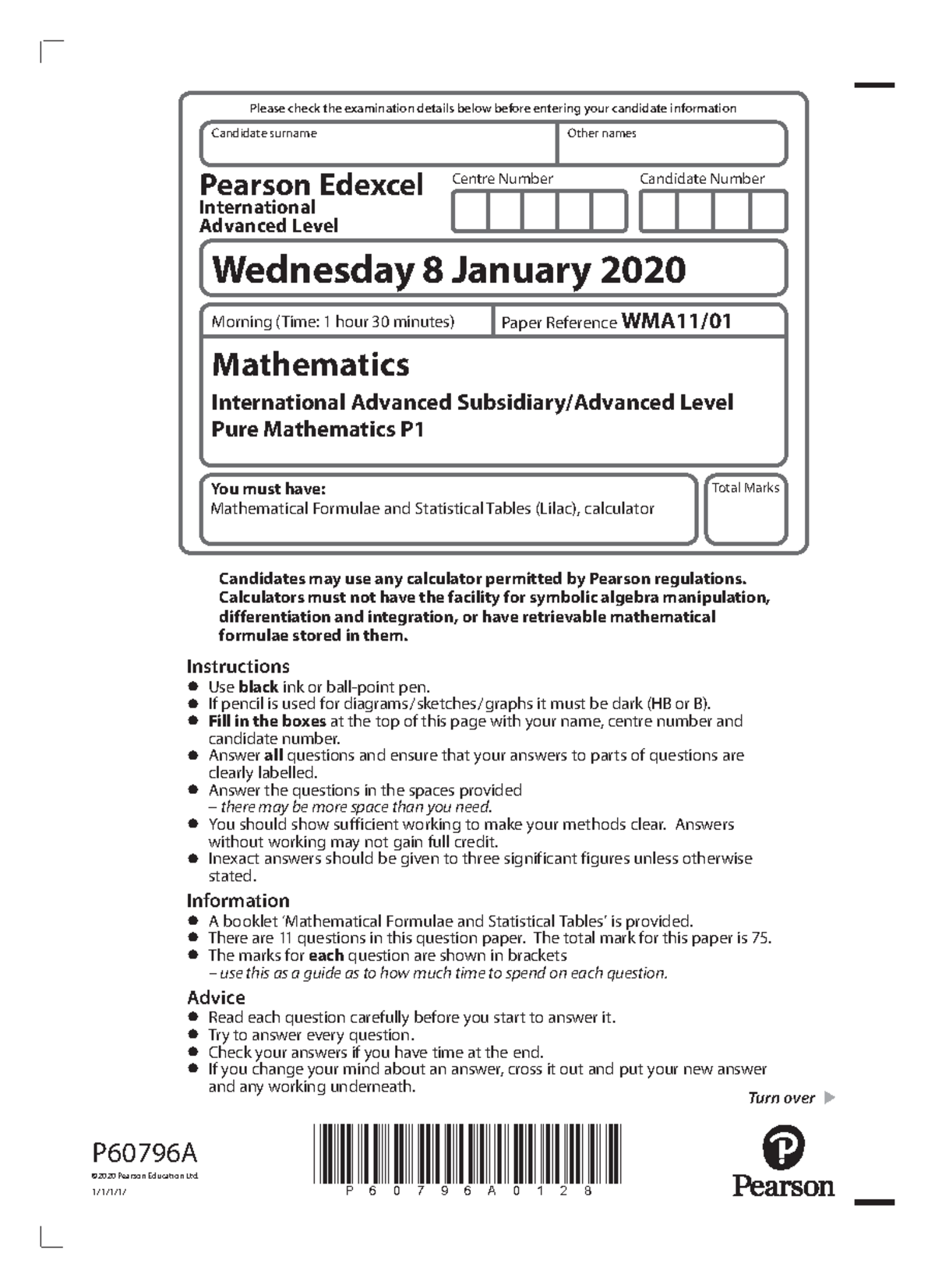 JAN 2020 P1 QP - Summary Electronic Fundamentals - Please Check The ...