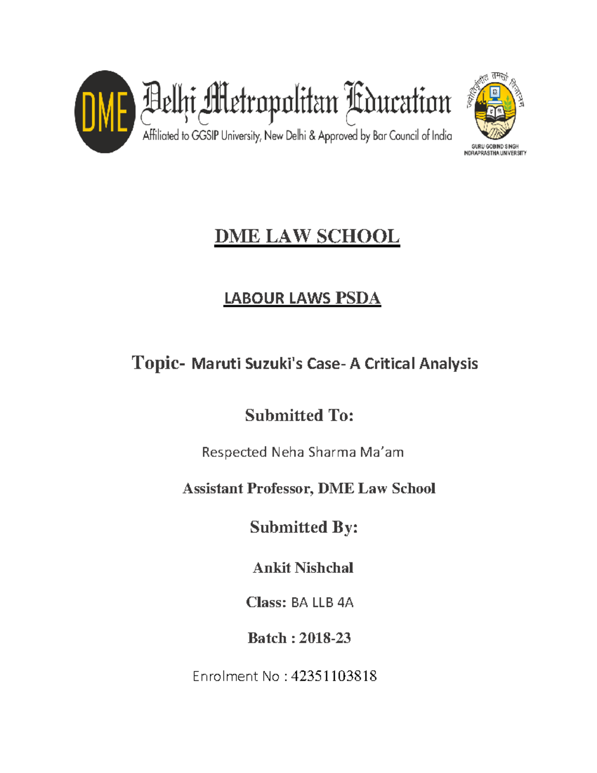 Labour LAWS PSDA - ... - Property Law - Delhi University - Studocu