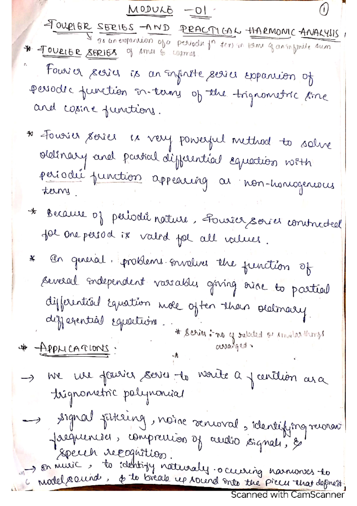 Module 1 (Fourier Series and practical harmonic analysis) 3rd sem ...
