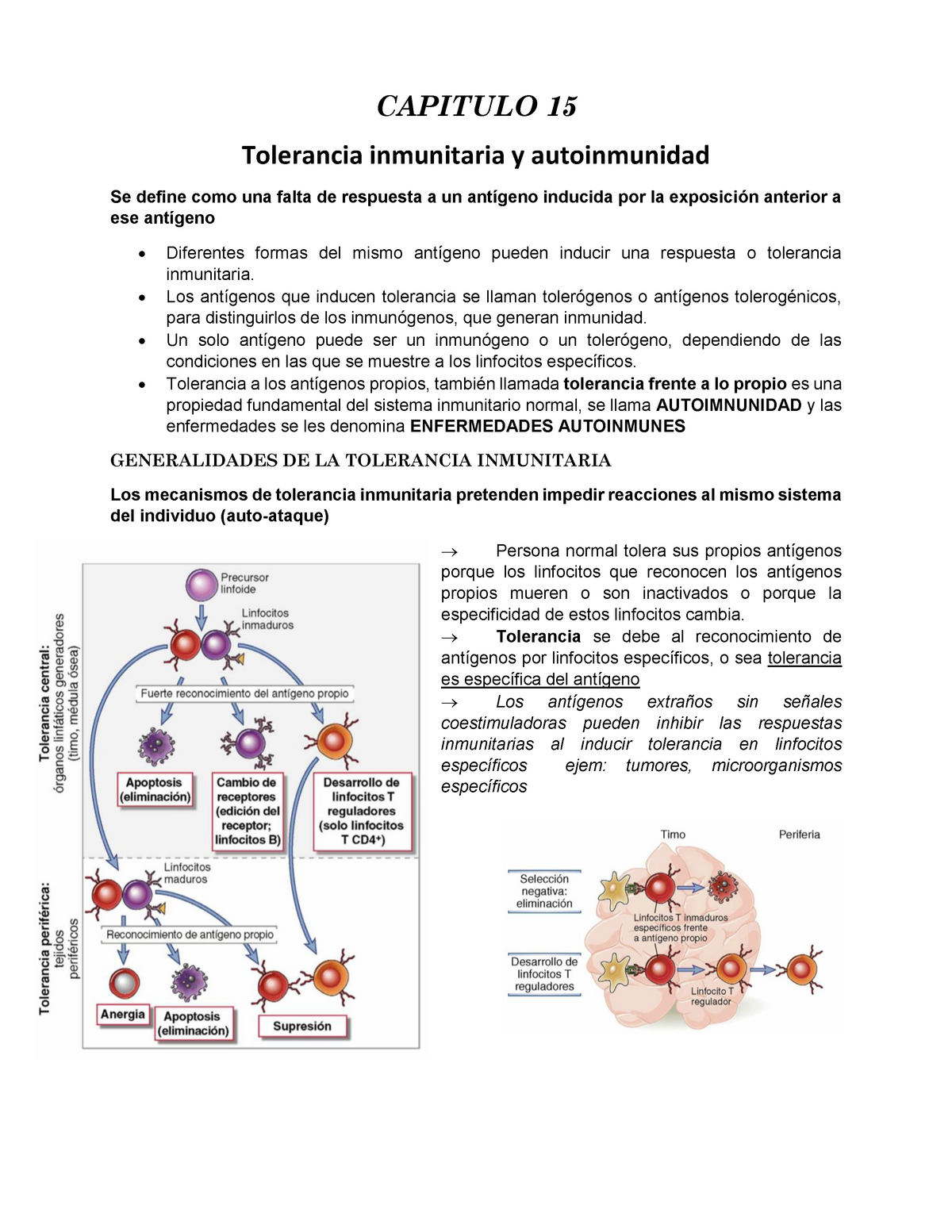 Capitulo 15 - Resumen IMUNOLOGIA CELULAR E MOLECULAR - Warning: TT