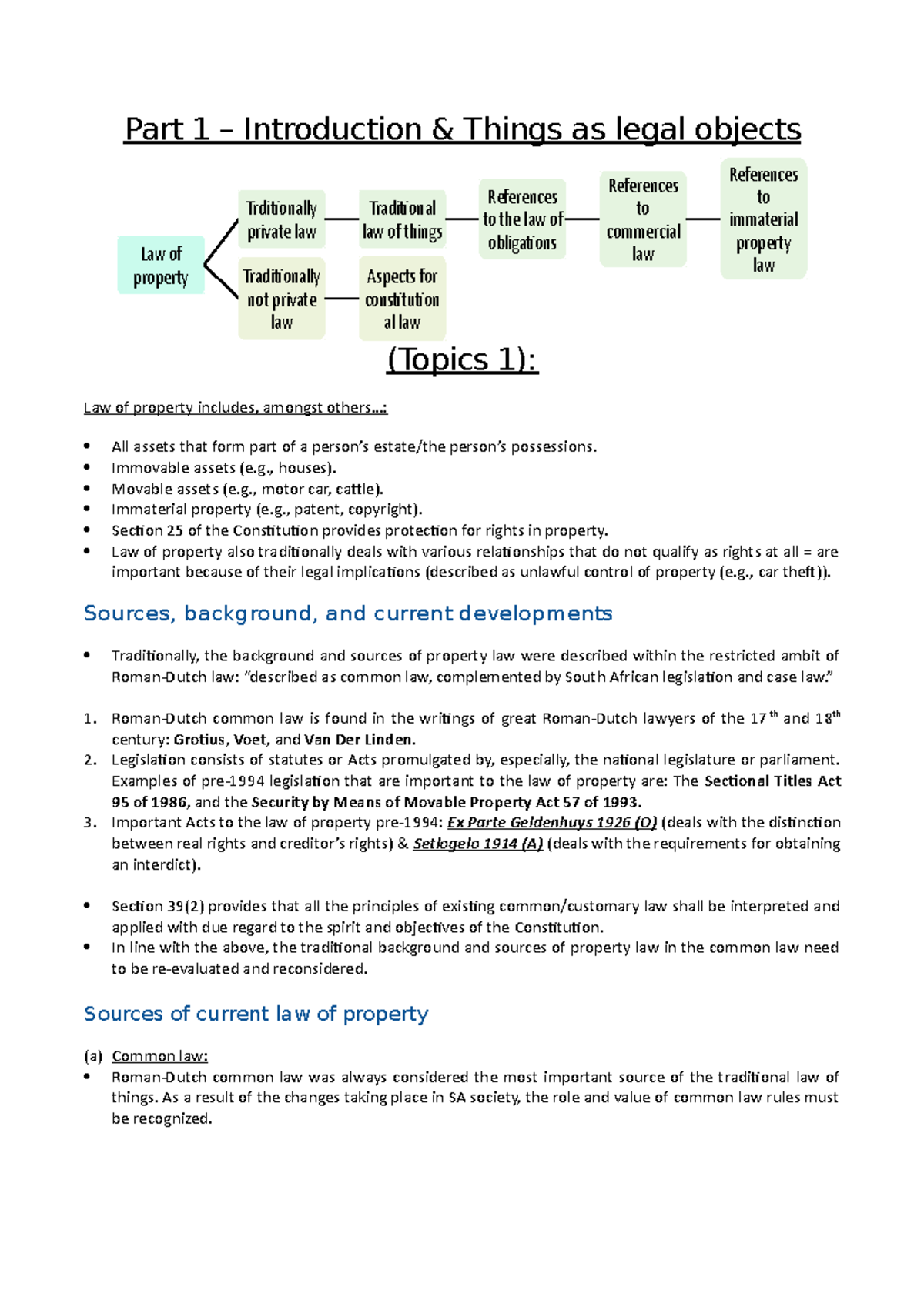 Property Law 272 Year Notes (includes case summaries & book summaries