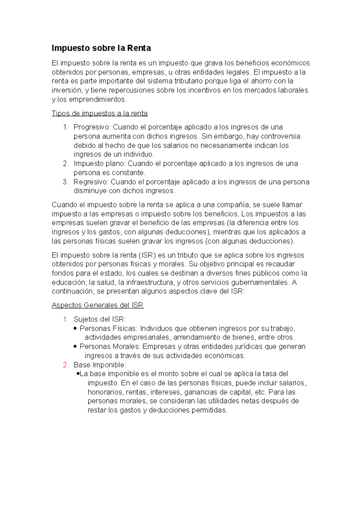 Impuesto sobre la Renta - El impuesto a la renta es parte importante ...