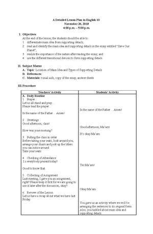 A Detailed Lesson Plan in English 11 - Brainstorming List - A Detailed ...