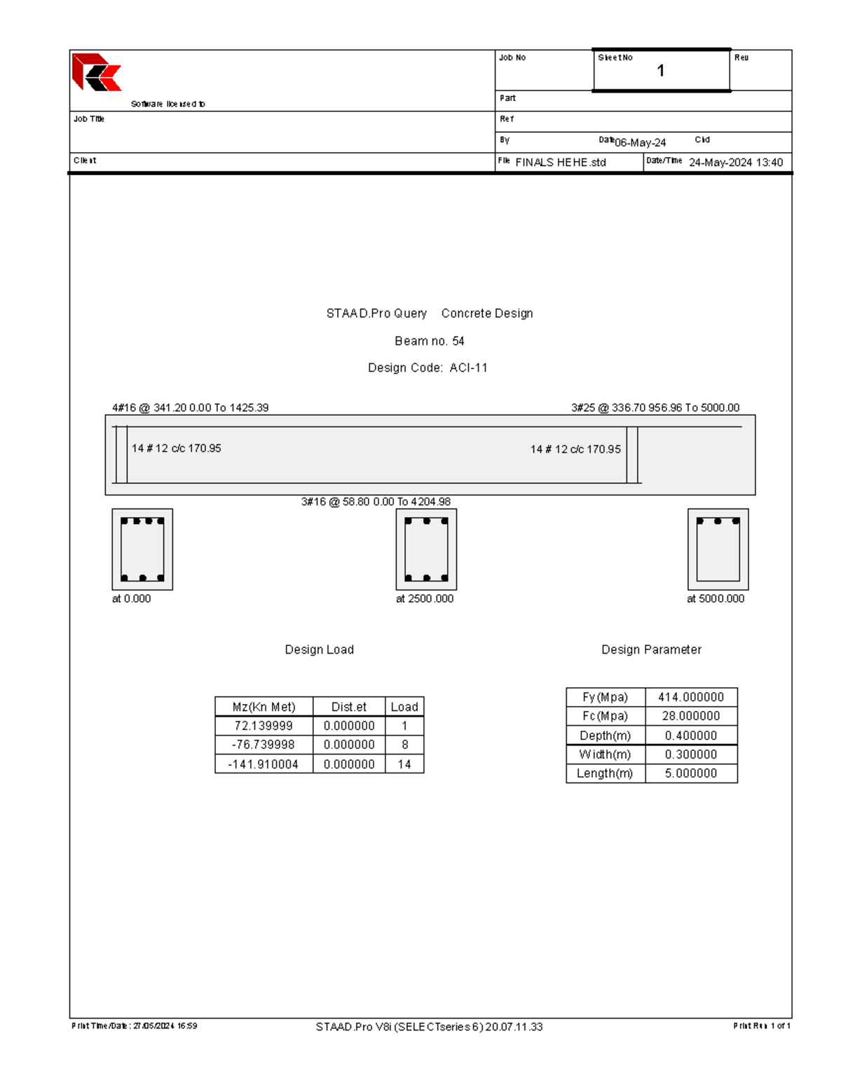 BBB - Software licensed to Job Title Client Job No Sheet No Rev Part ...