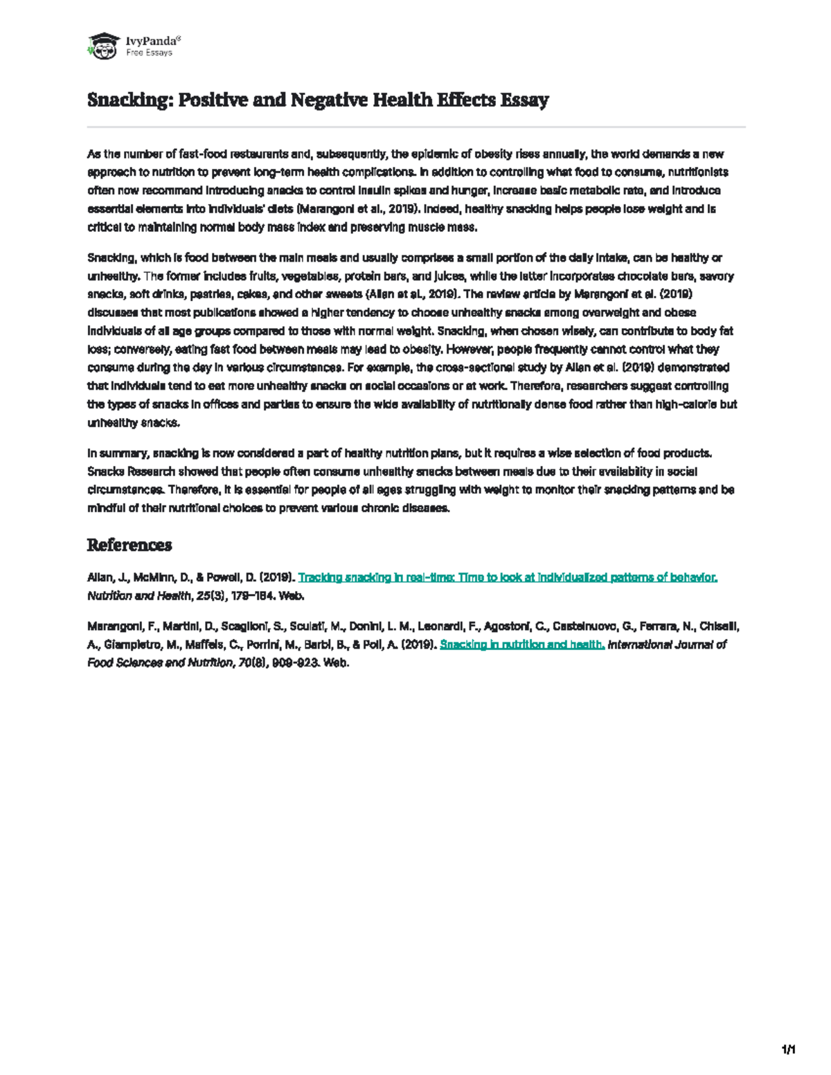 Positive - essay - Advance Nutrition - Studocu