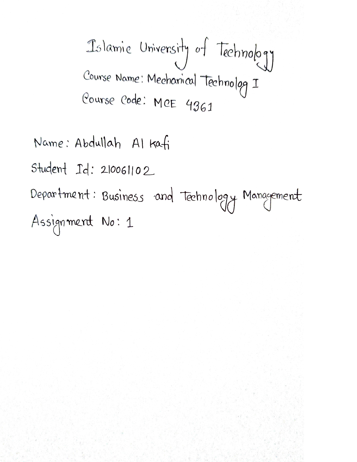 technology & me assignment