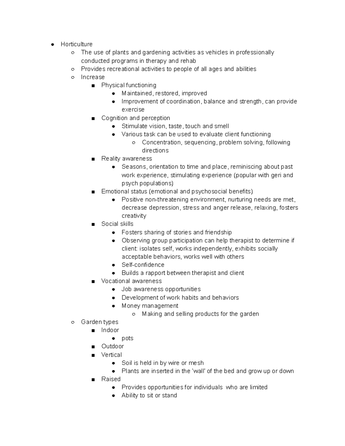 Unit 1 : What is Horticulture - Horticulture The use of plants and ...