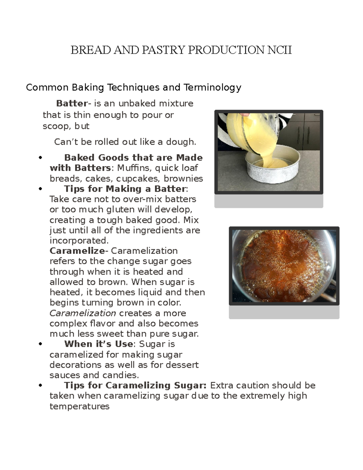 B READ Baking Terms AK Apuntes 2 BREAD AND PASTRY PRODUCTION NCII