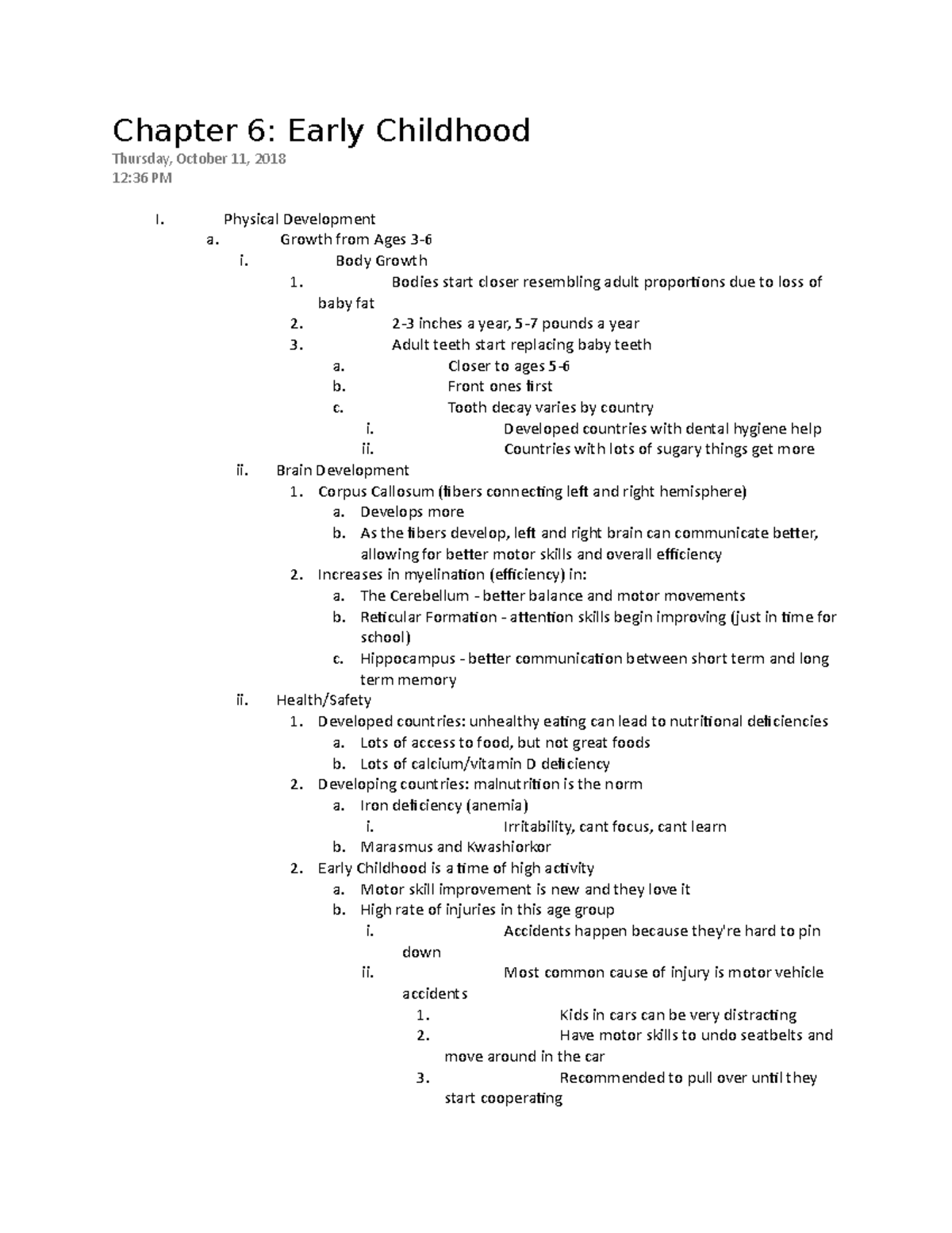 PSY 220 Chapter 6 - Renee Babcock - Chapter 6: Early Childhood Thursday ...