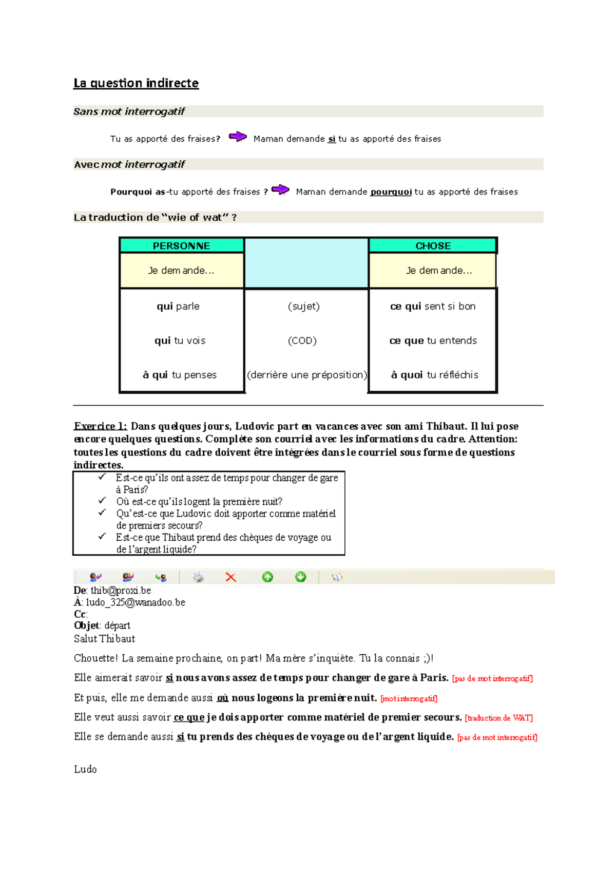 Exemple Question Indirecte , Quelle est la différence entre les ...