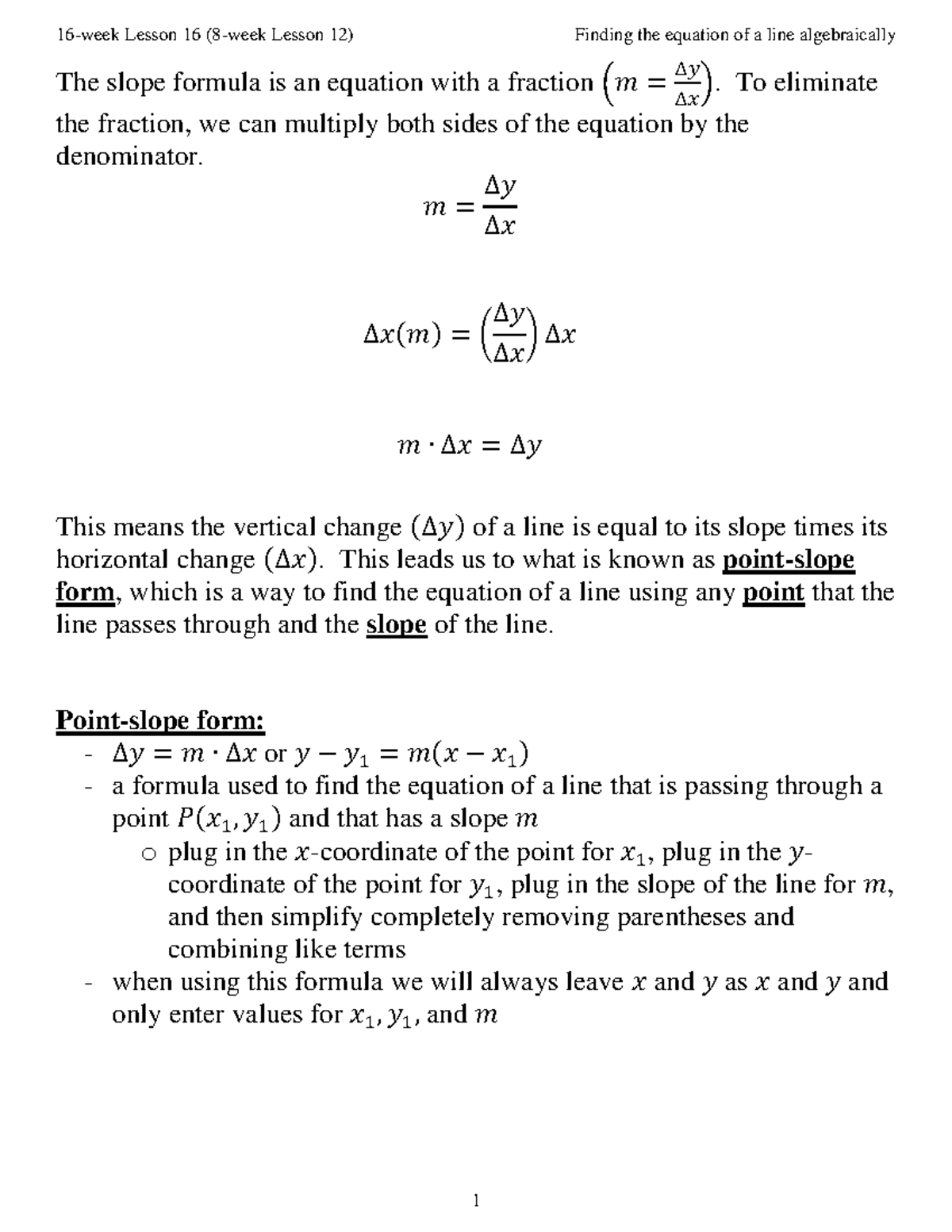 finding-the-equation-of-a-line-algebraically-the-slope-formula-is-an