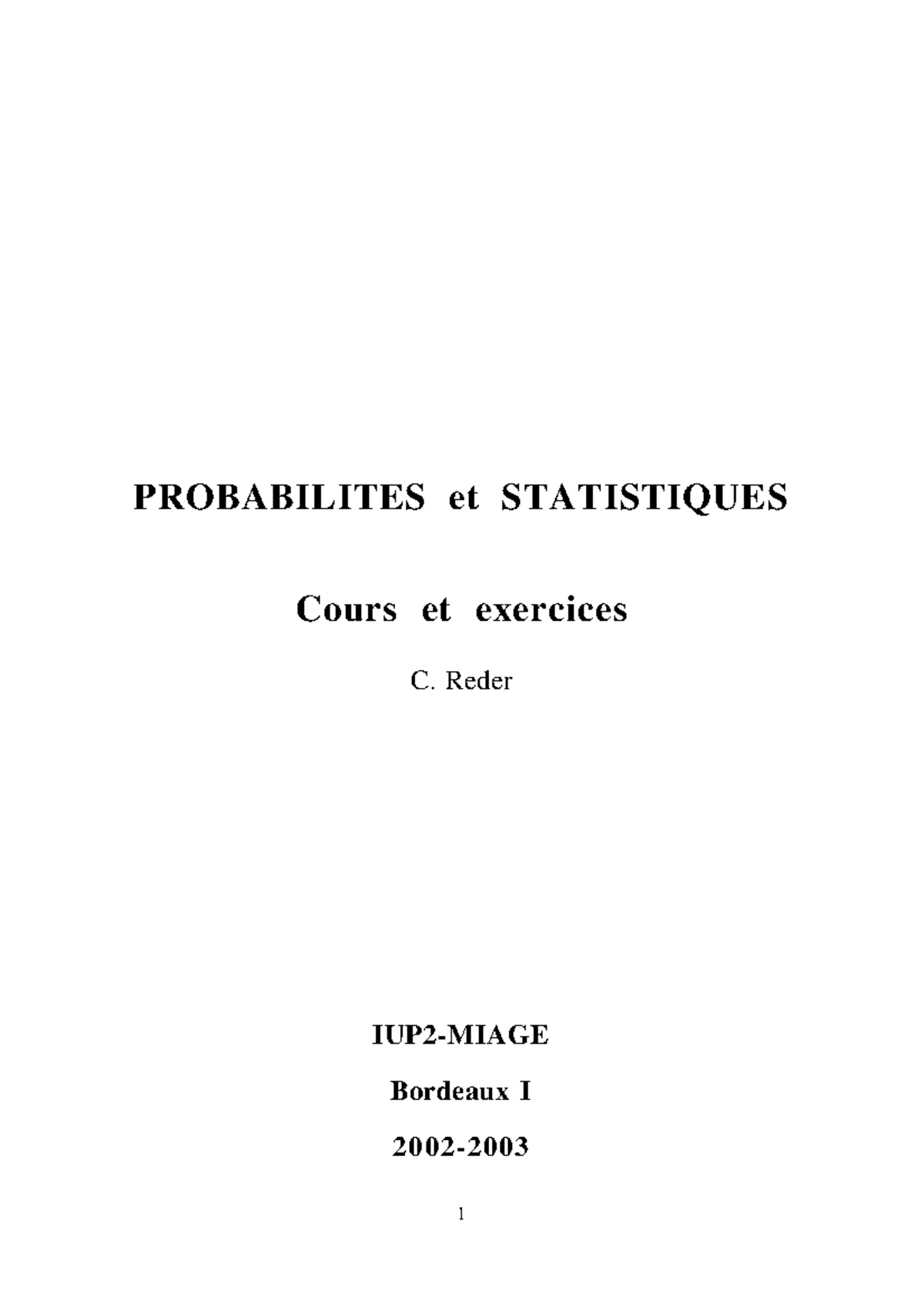 Probabilites Et Statistique Probabilites Et Statistiques Cours Et Probabilites Et Statistique Probabilites Et Statistiques Cours Et