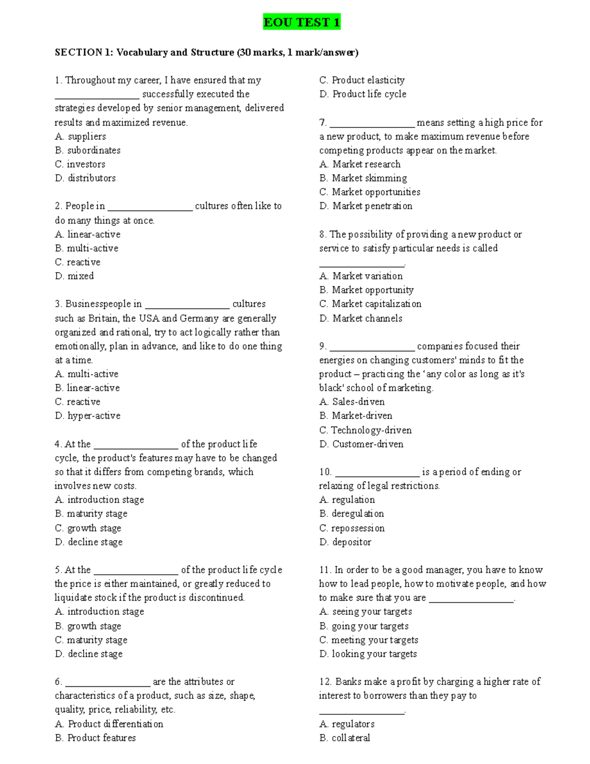 PDII Exam