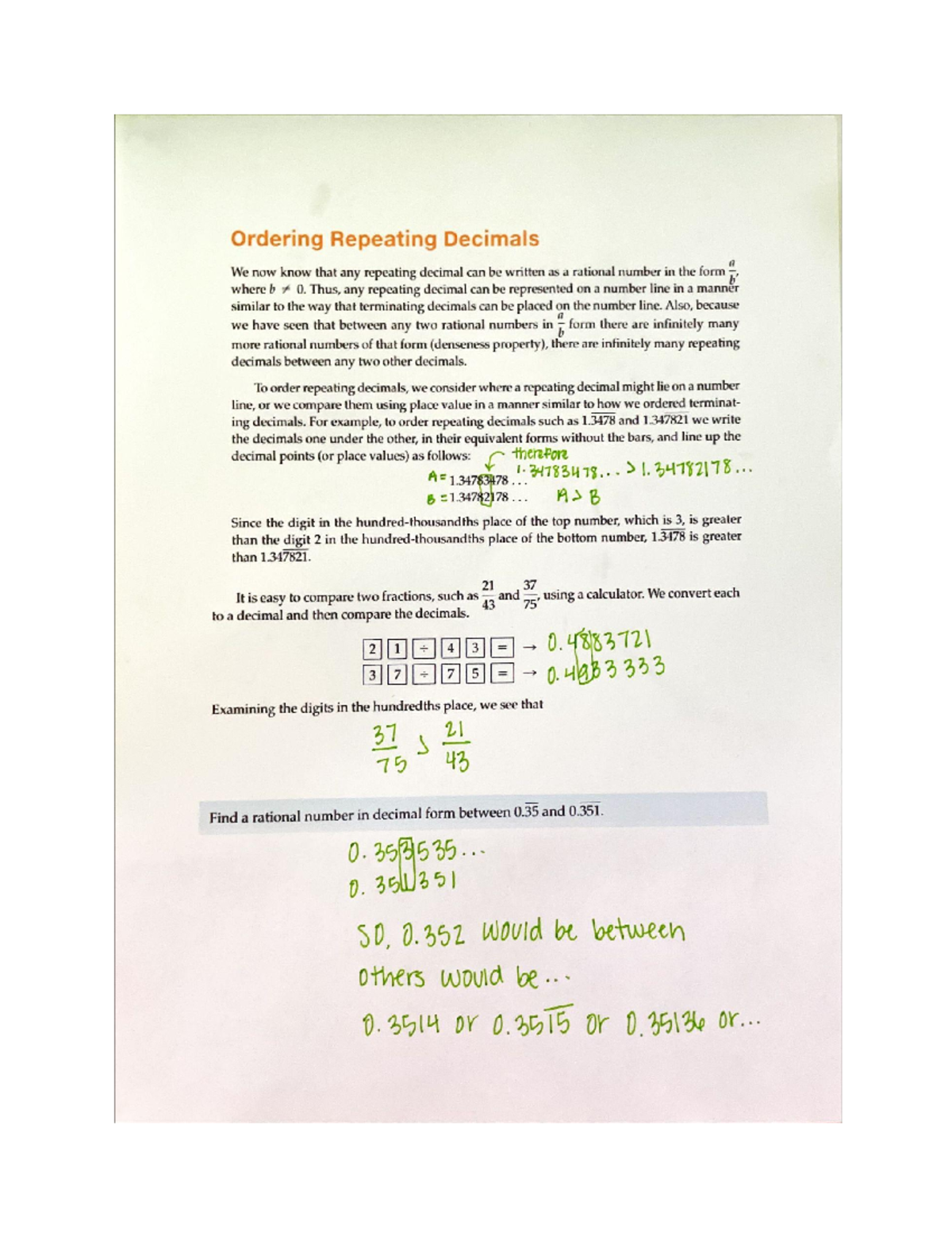 7.3 Repeating Decimals - MTH 130 - Studocu