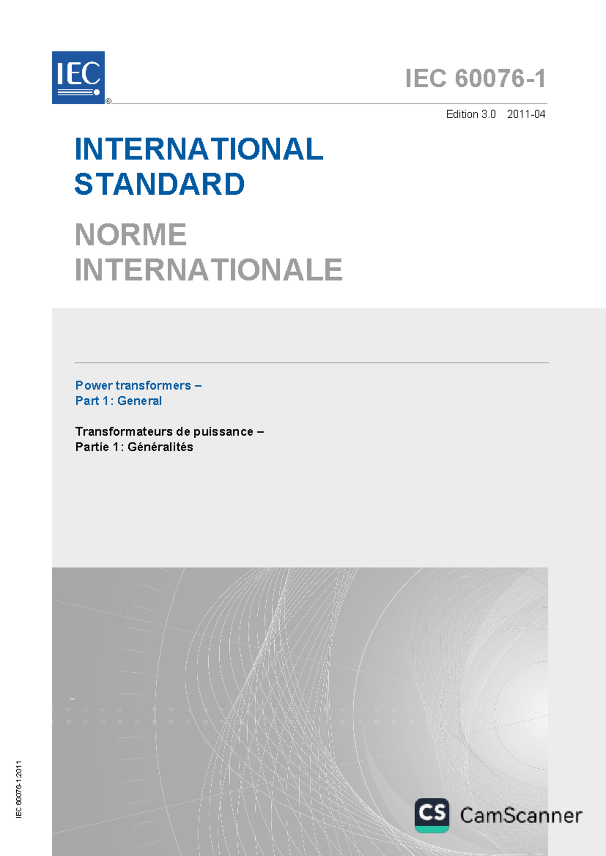 IEC 60076-1-2011 - IEC 60076 - 1 Edition 3 2011 - 04 INTERNATIONAL ...