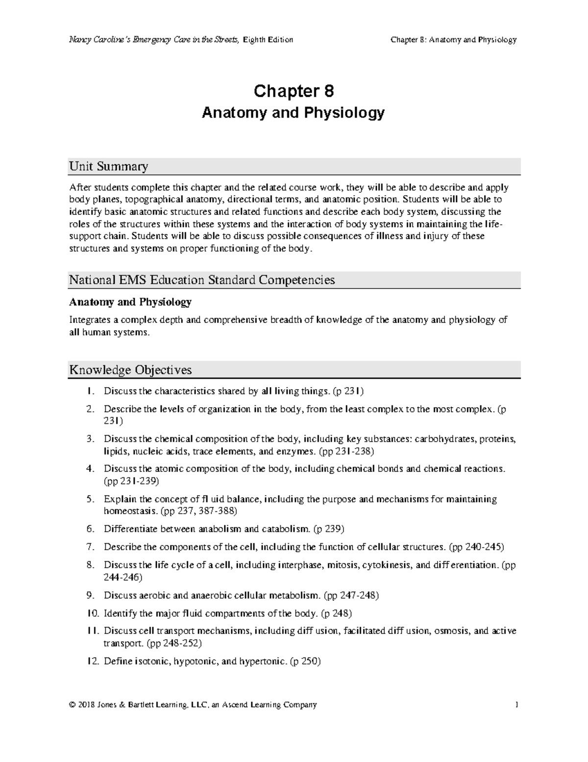 Chapter 8 A&P study guide work sheet paramedic - Chapter 8 Anatomy and ...