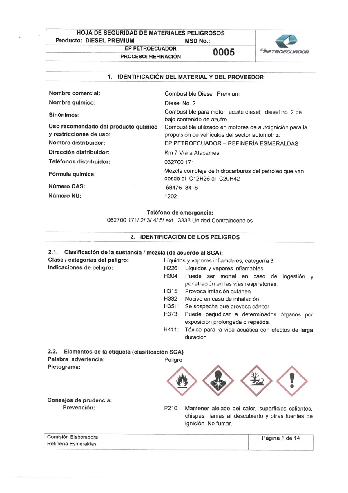 13741101 - Msds - Química - Studocu