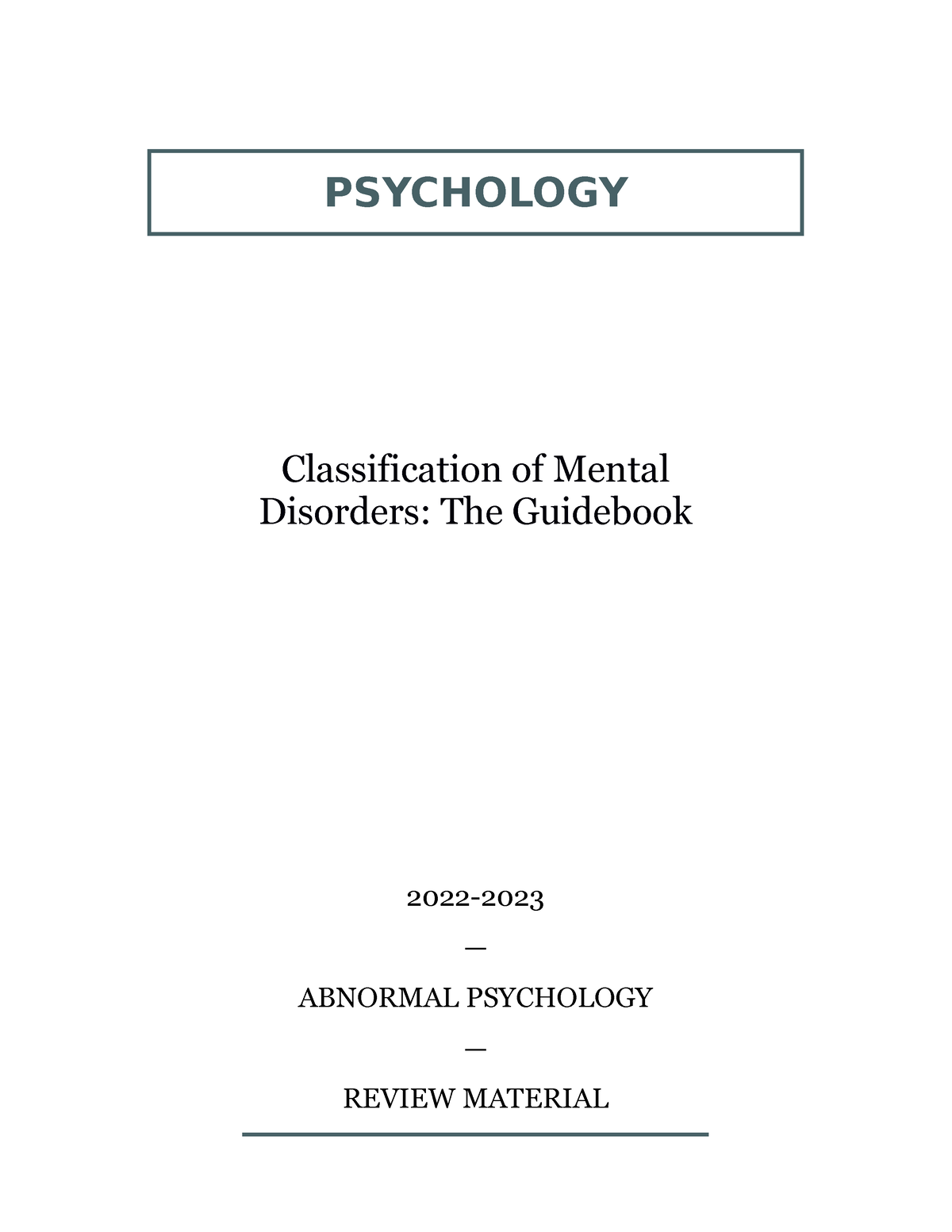 classification-of-mental-disorders-psychology-classification-of