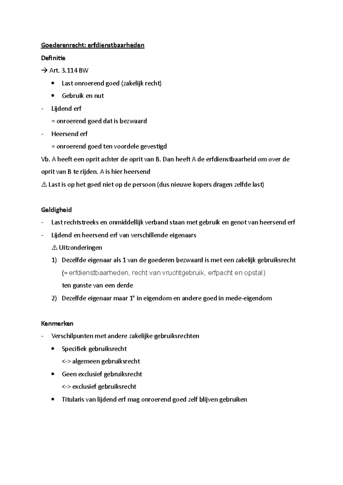 Erfdienstbaarheden Goederenrecht erfdienstbaarheden Definitie Art. 3
