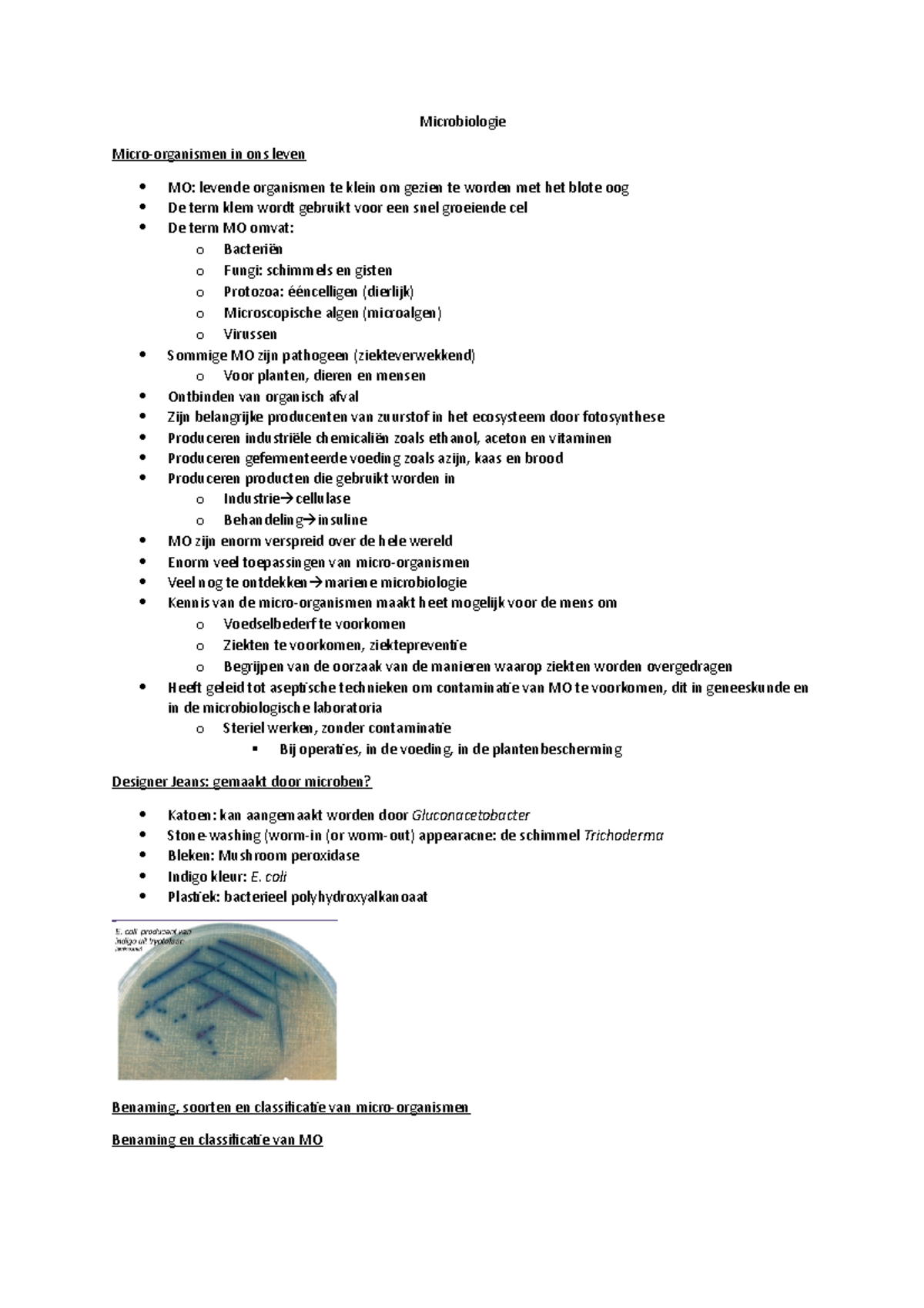 Samenvatting Microbiologie Semester 1 - Microbiologie In Ons Leven MO ...