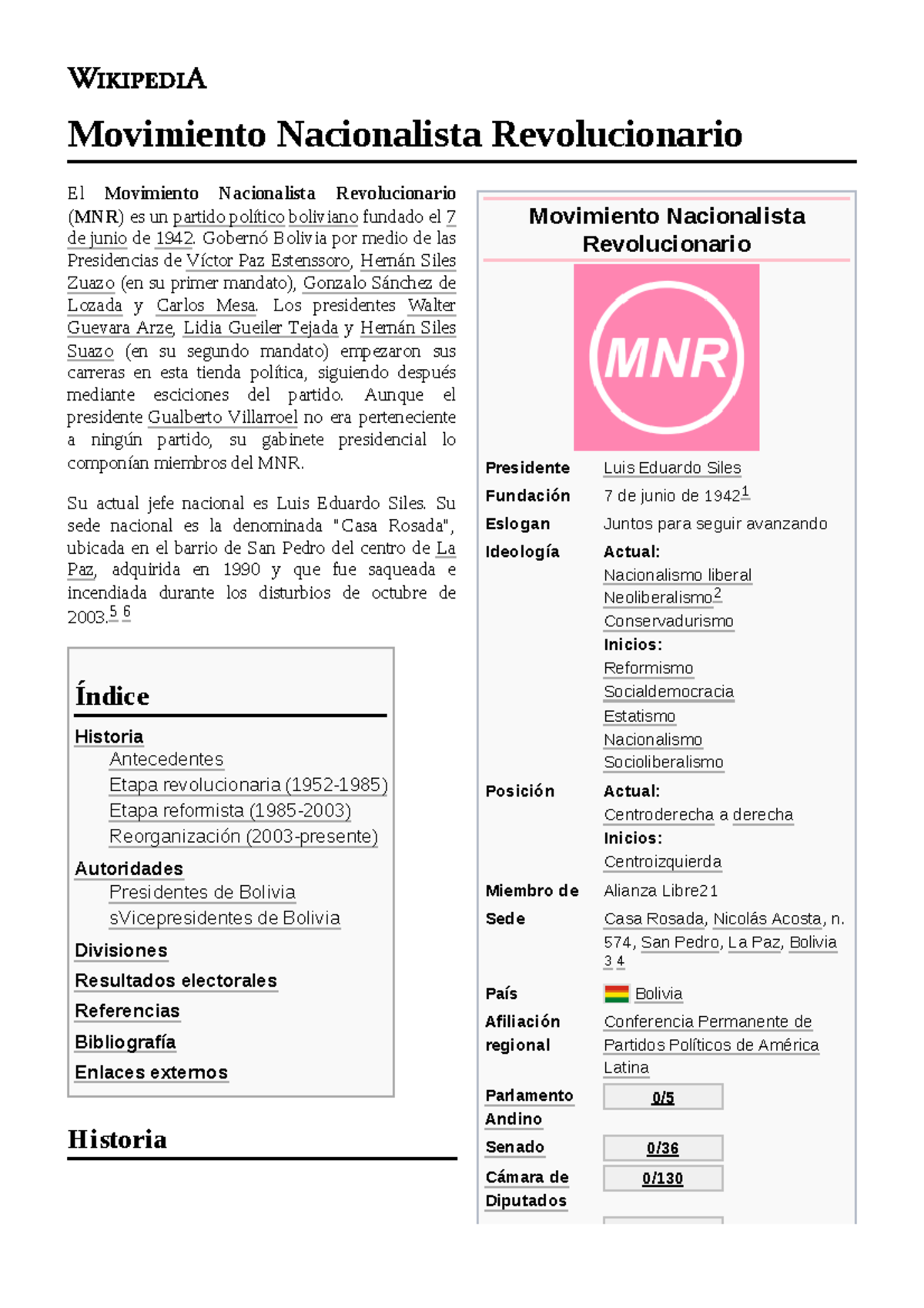 Movimiento Nacionalista Revolucionario Movimiento Nacionalista