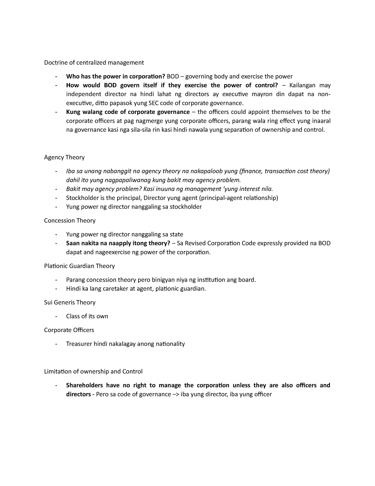 Notes - GOVERNMENT ACCOUNTING_ - Doctrine of centralized management Who ...