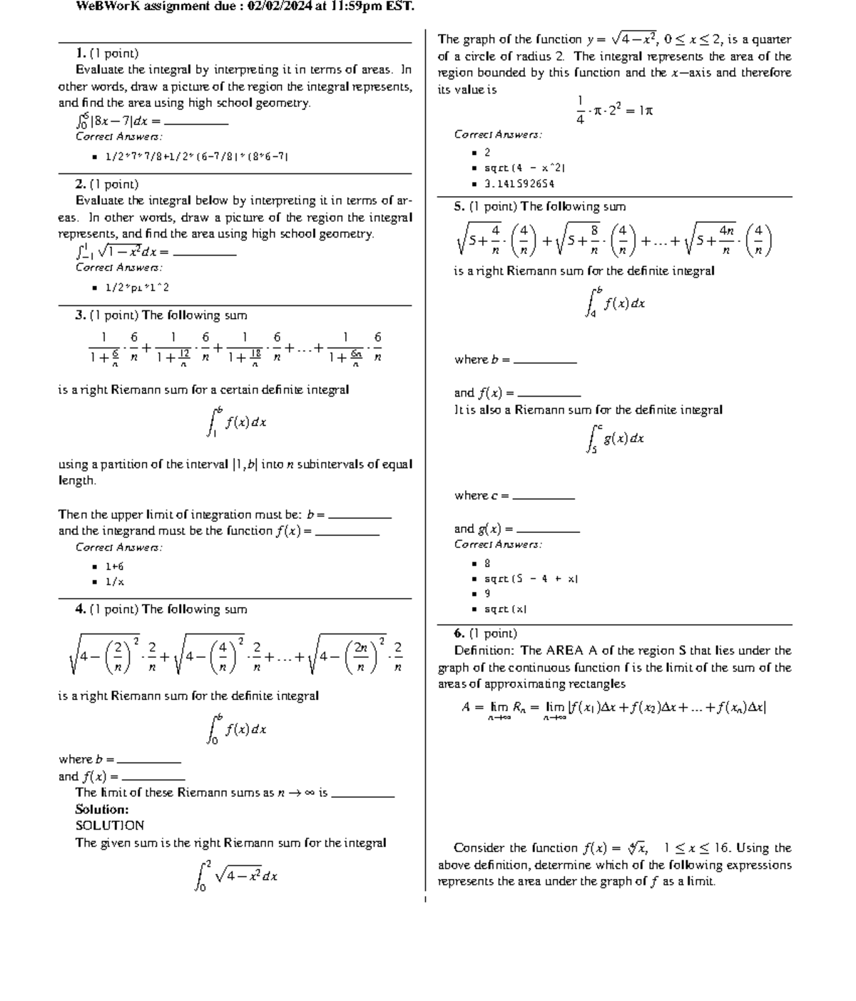 Pdfresizer - Maths webwork answers - WeBWorK assignment due : 02/02 ...