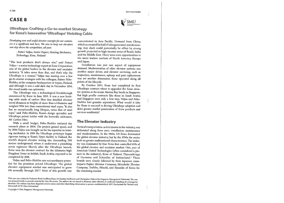 Case 8 Kone's Internationalization IB Case - BUS 4385 - Studocu