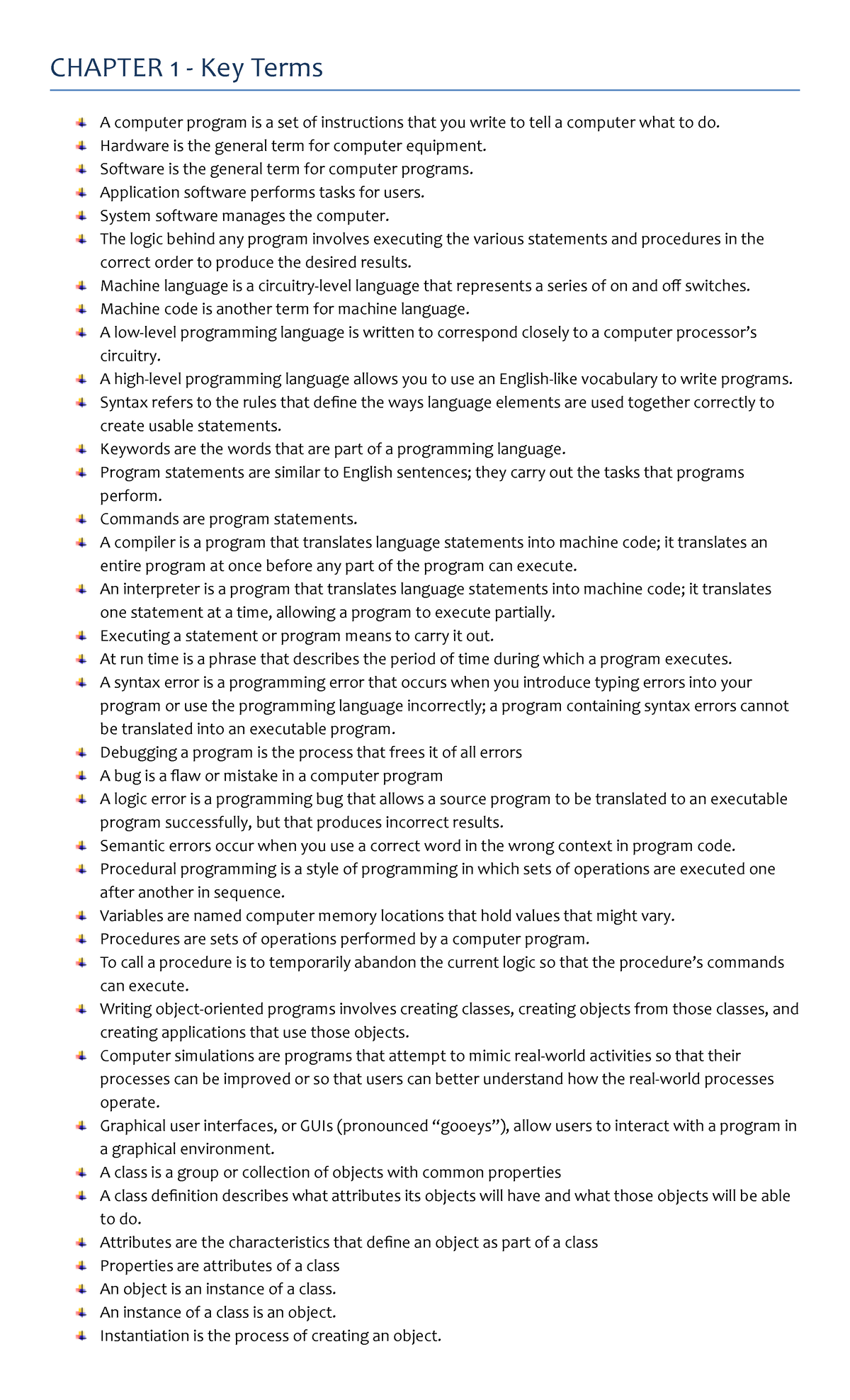 [JAVA] 8th Edition Chapter 1-2-5 Key Words - CHAPTER 1 Key Terms A ...