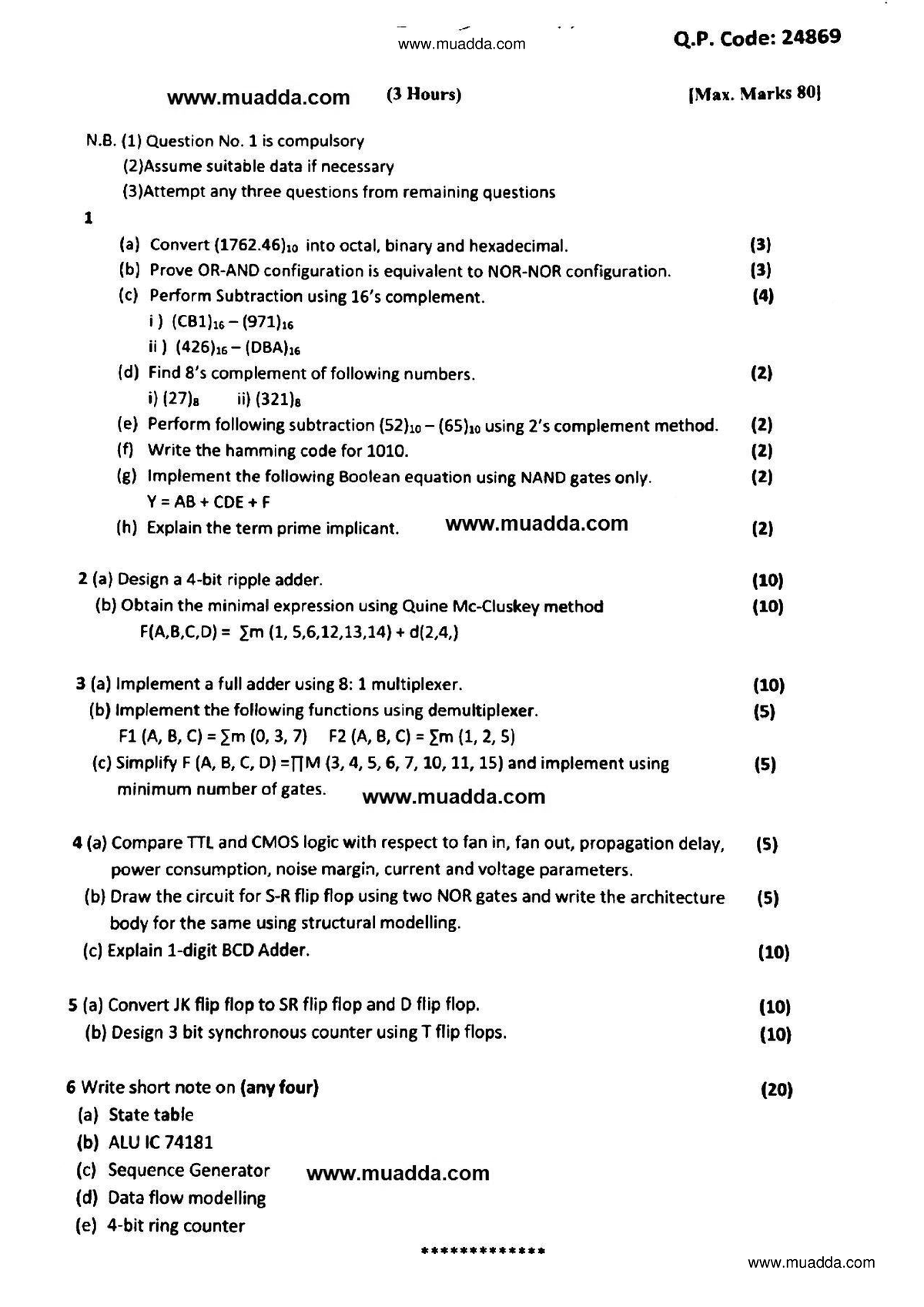 Be cs 3 sem digital logic design and analysis cbcgs dec 2017 - Digital ...