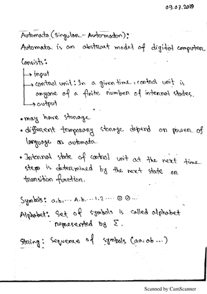 Theory Of Computation - Studocu