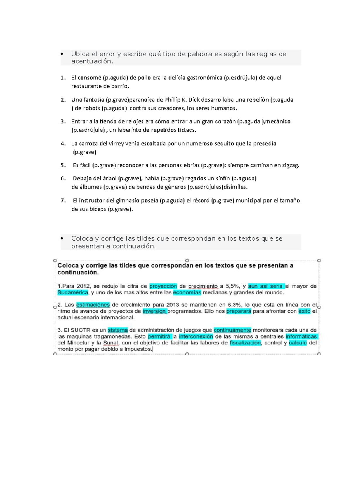 Tarea Tema 2 BGGGGGG Ubica el error y escribe qué tipo de palabra