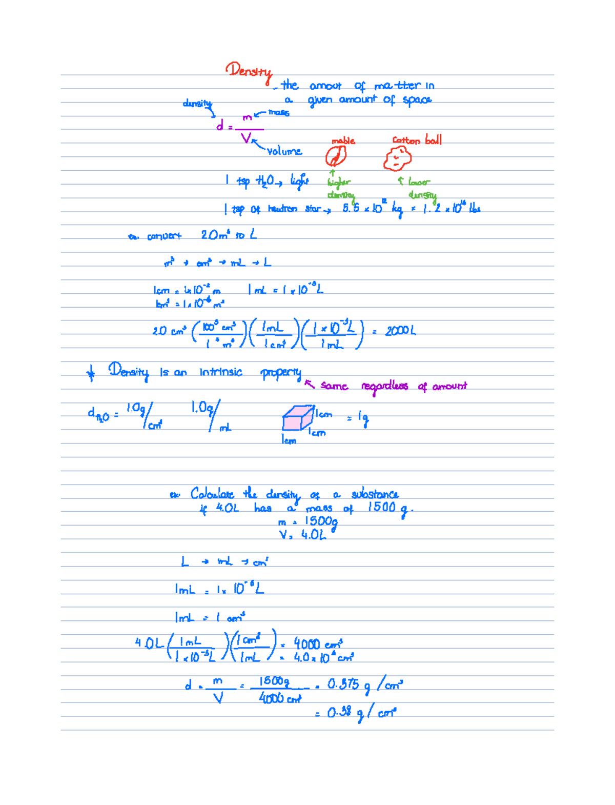 Chapter 2 - Density The Amoot Of Matter In Density A Givenamount Of ...