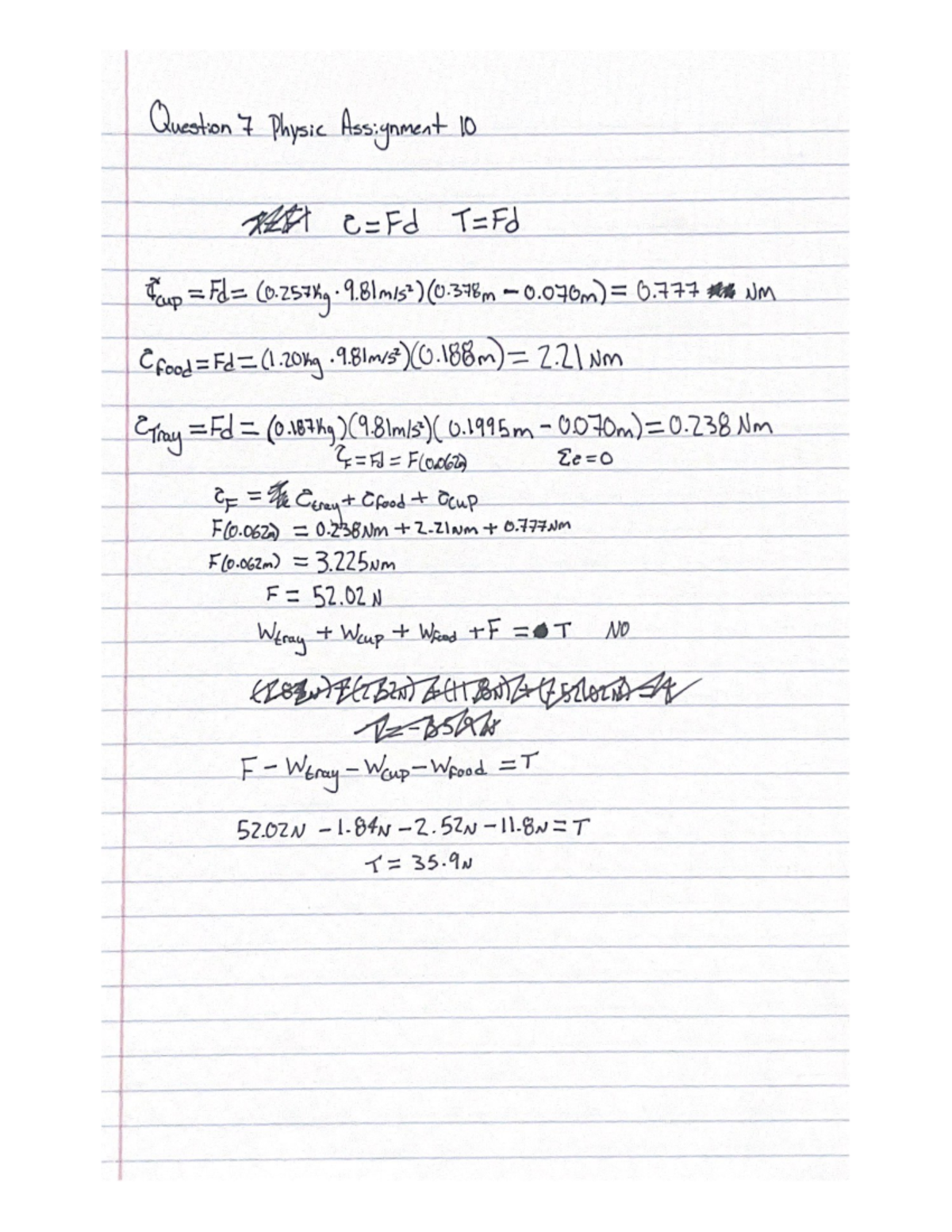 Practice question torque - Phys 1020 - Studocu