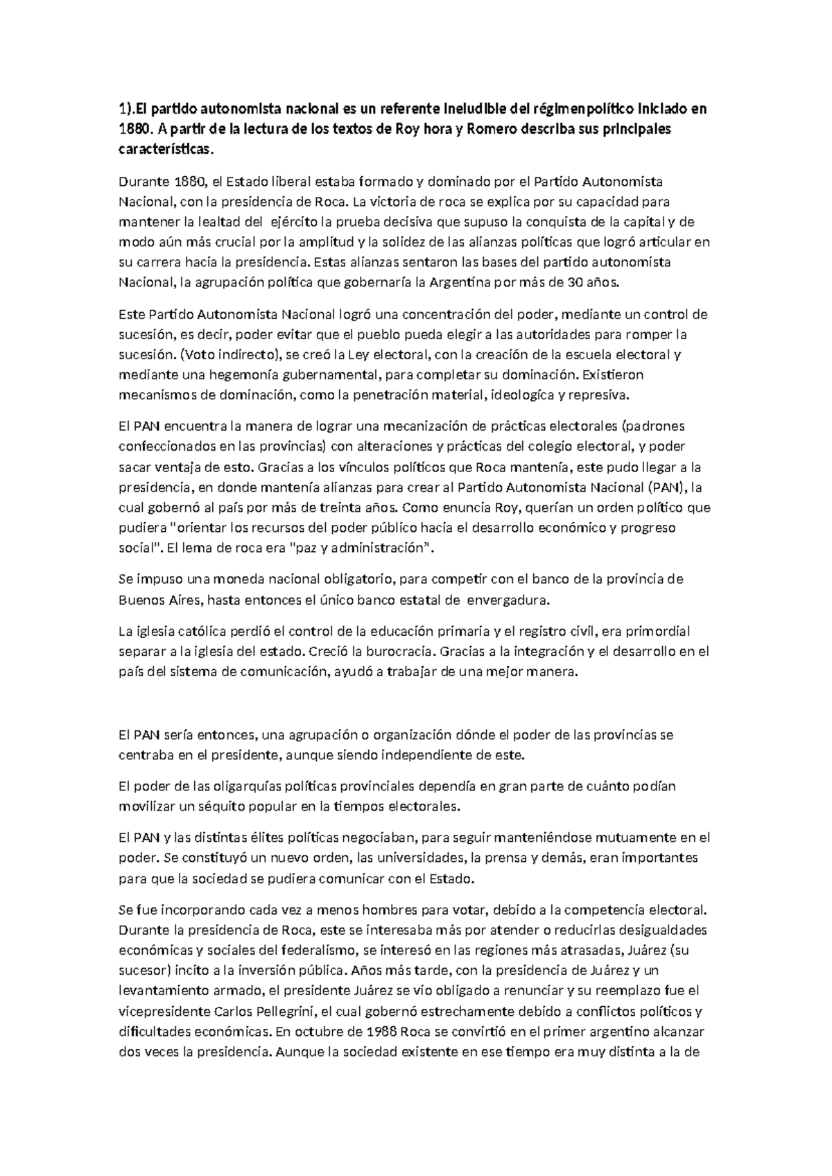 1 - historia partido autonomista nacional - 1).El partido autonomista ...