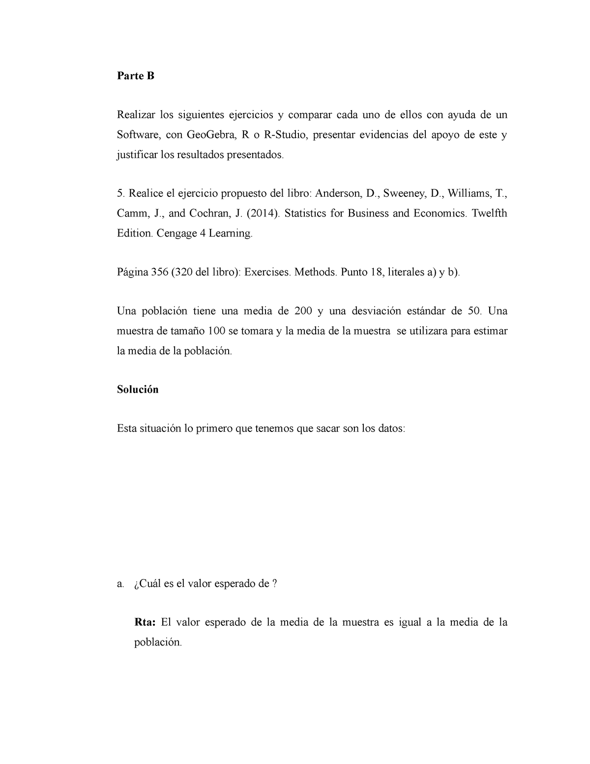 Parte B - Del Ejercicio A Desarrollar - Parte B Realizar Los Siguientes ...