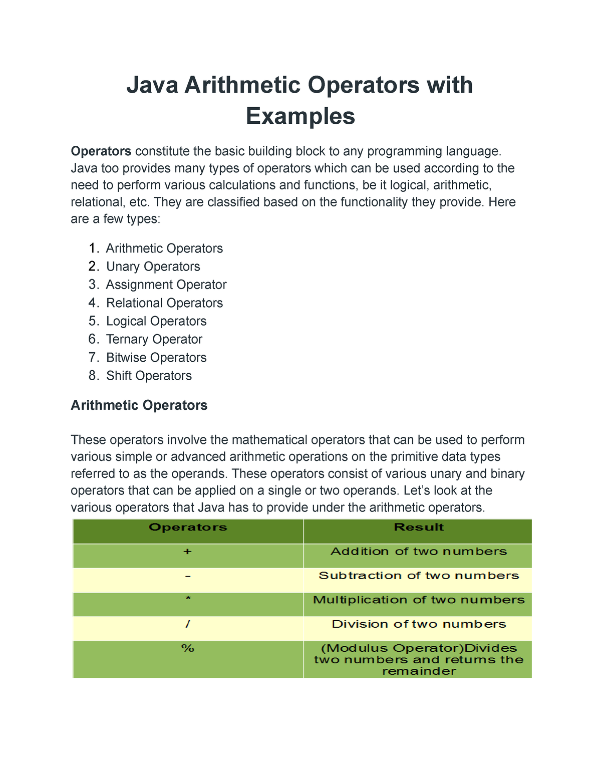 java-arithmetic-operators-with-examples-java-arithmetic-operators