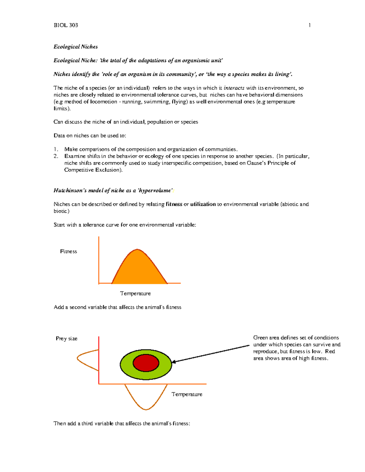 Ecological Niche - Ecological Niches Ecological Niche: 'the total of ...