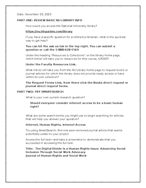 Week 2 Library Research Report - 1 \ Week 2 Library Research Report ILR ...