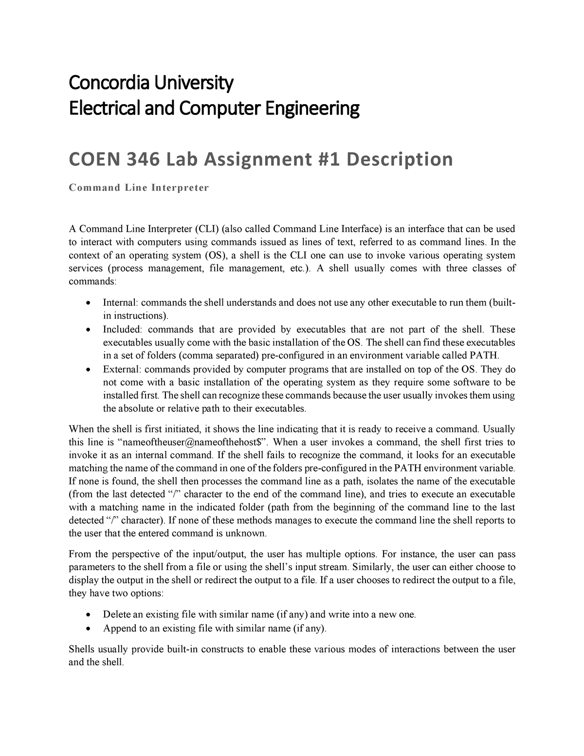 electronic assignment submission concordia