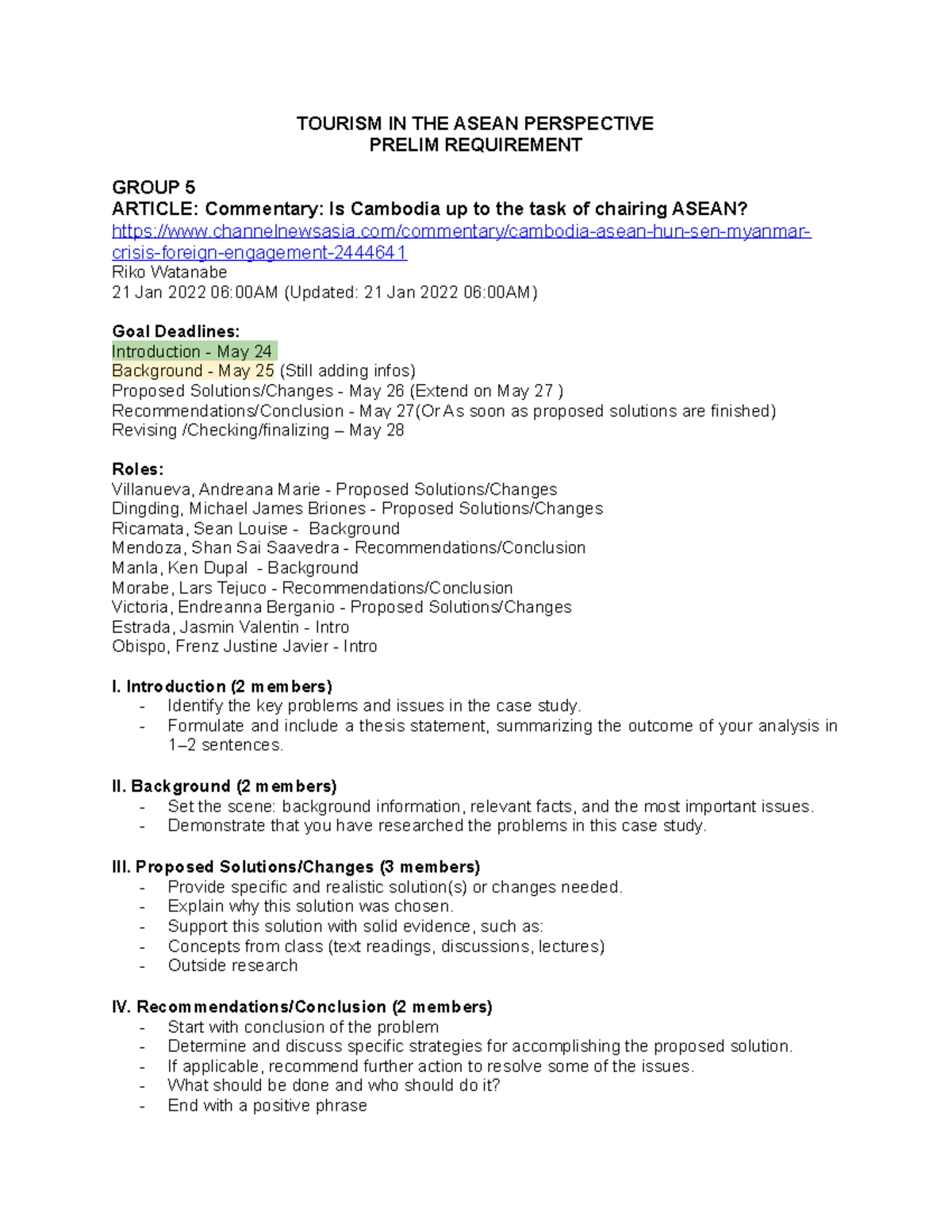 Copy of Asean Perspective Prelim REQ - TOURISM IN THE ASEAN PERSPECTIVE ...