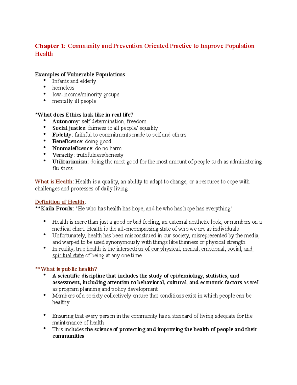 340 Week 1 - notes - Chapter 1: Community and Prevention Oriented ...