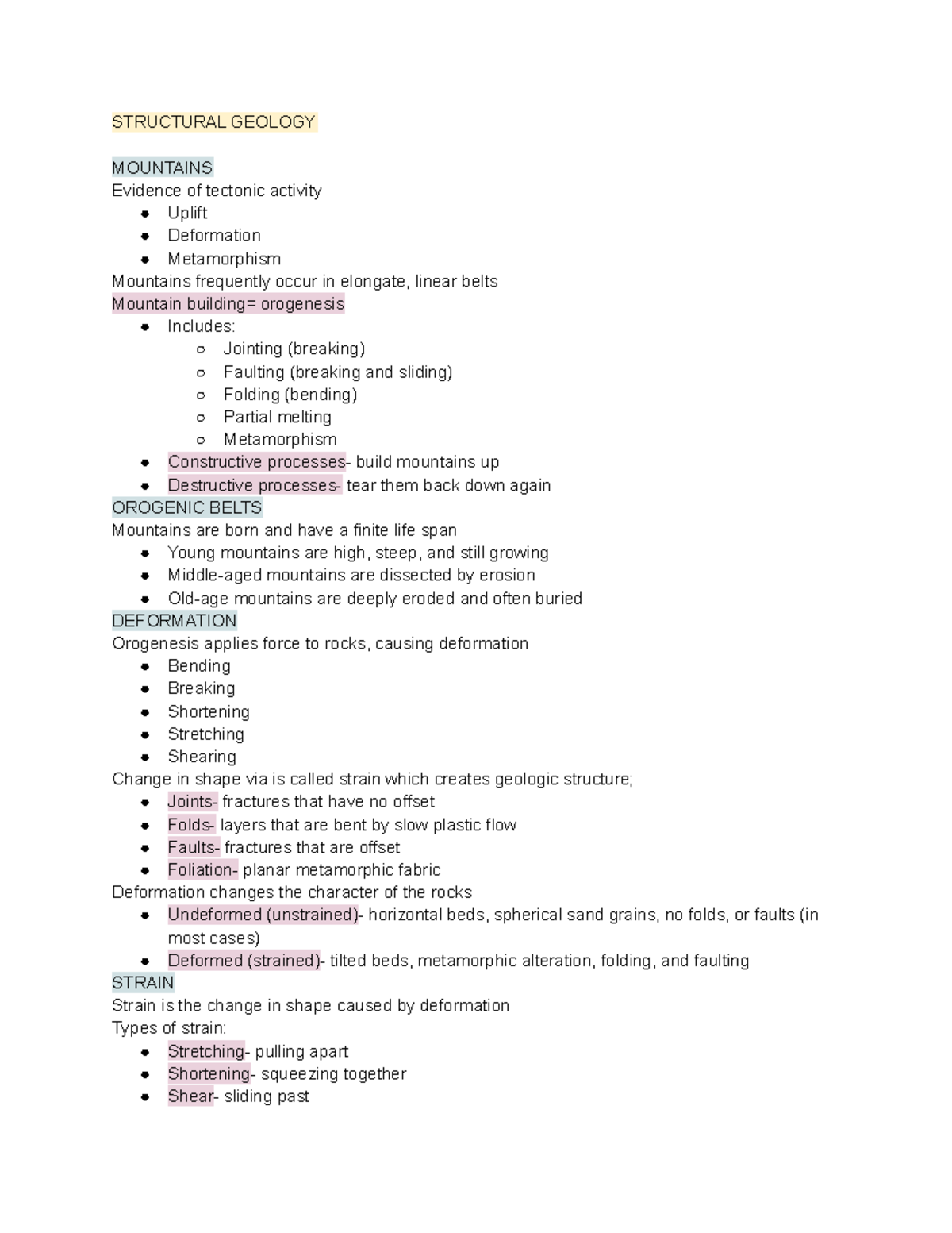 Structual geology - These are the notes for the class Physical ...