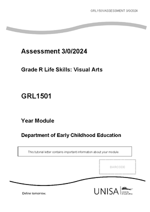 [Solved] 33 Design a comprehensive lesson plan for Grade R that ...