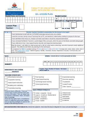 Eye defects lesson plan - LESSON PLAN GUIDELINE SCHOOL: Floors no2 High ...