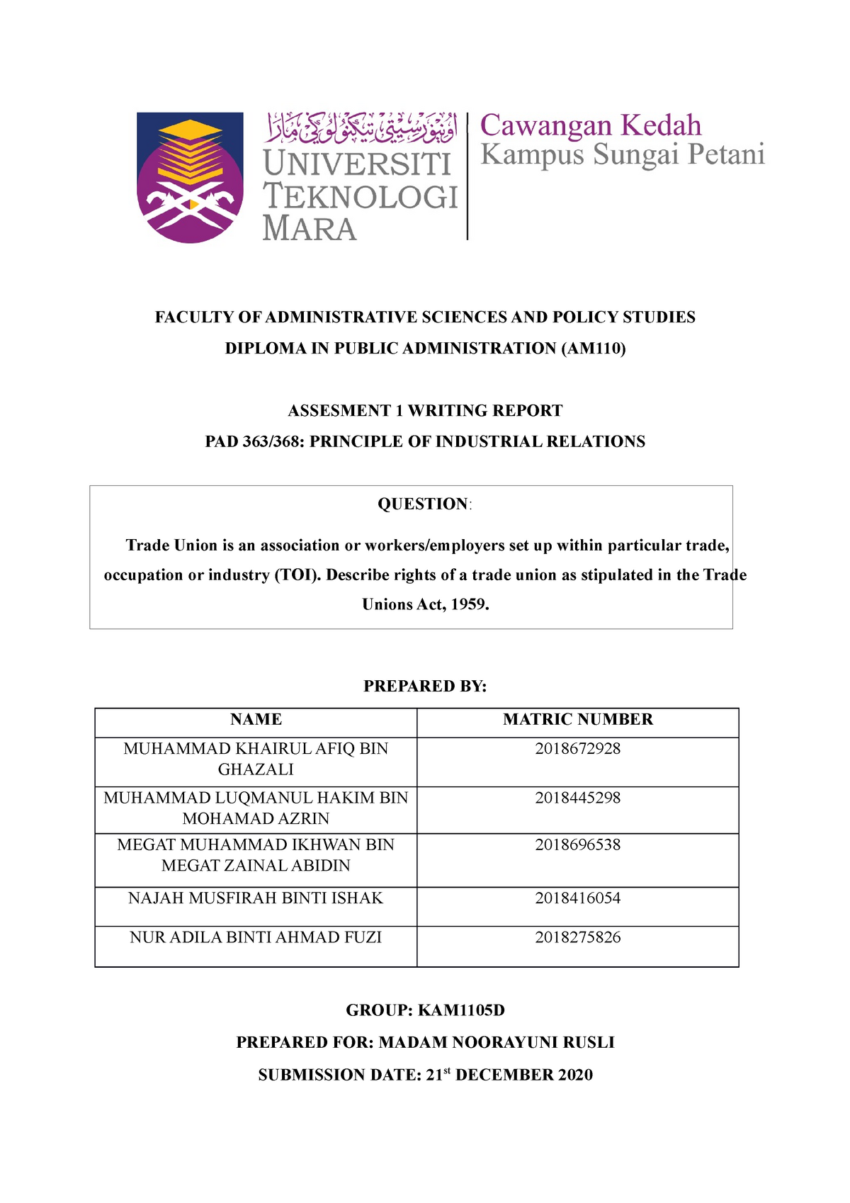 PDF] UNION COMMITMENT: A CASE OF TWO MALAYSIAN UNIONS (THE AMALGAMATED UNION  OF EMPLOYEES IN GOVERNMENT CLERICAL AND ALLIED SERVICES AND THE NATIONAL  UNION OF BANKING EMPLOYEES) by HUSNA