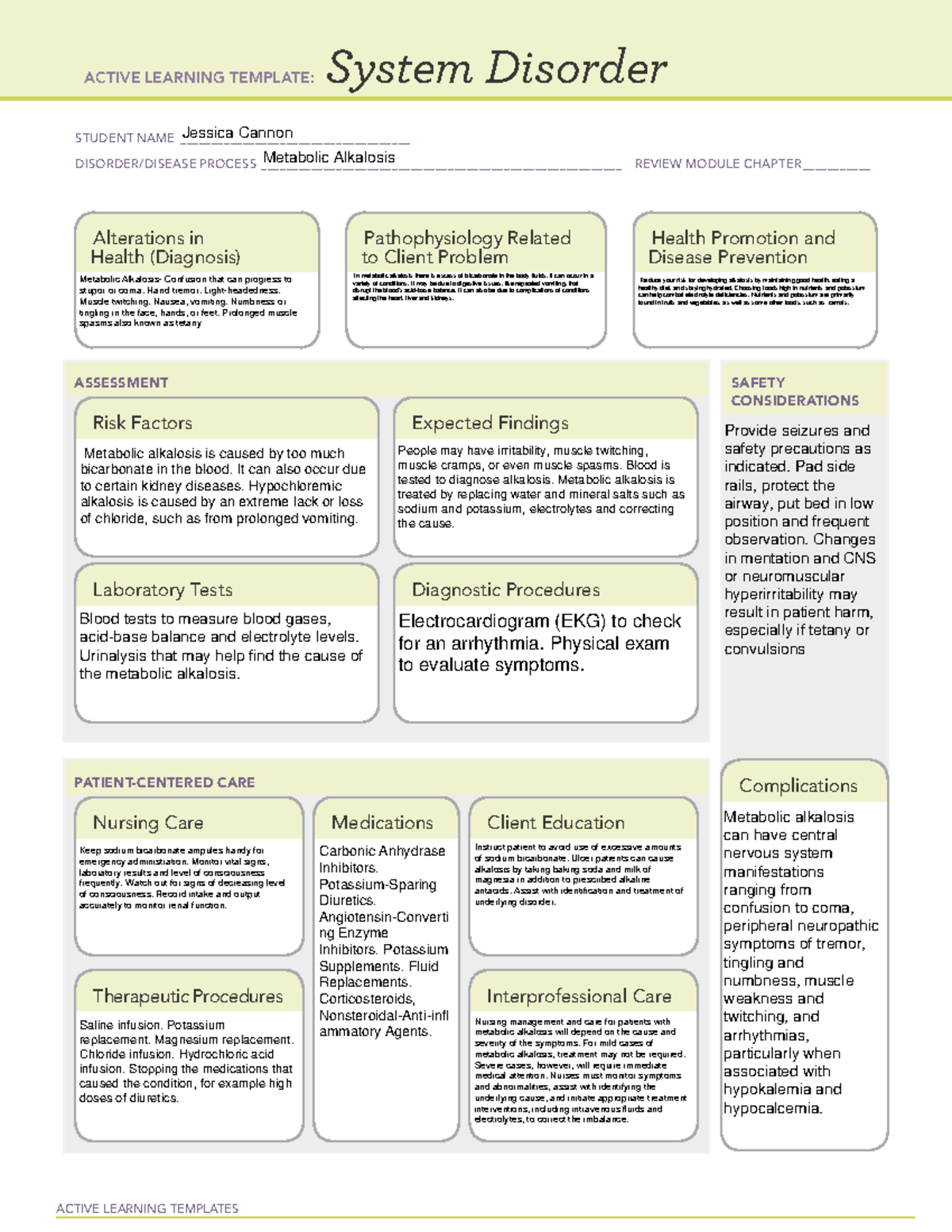 Metabolic-Alkalosis-System Disorder form for Concept Map - ACTIVE ...