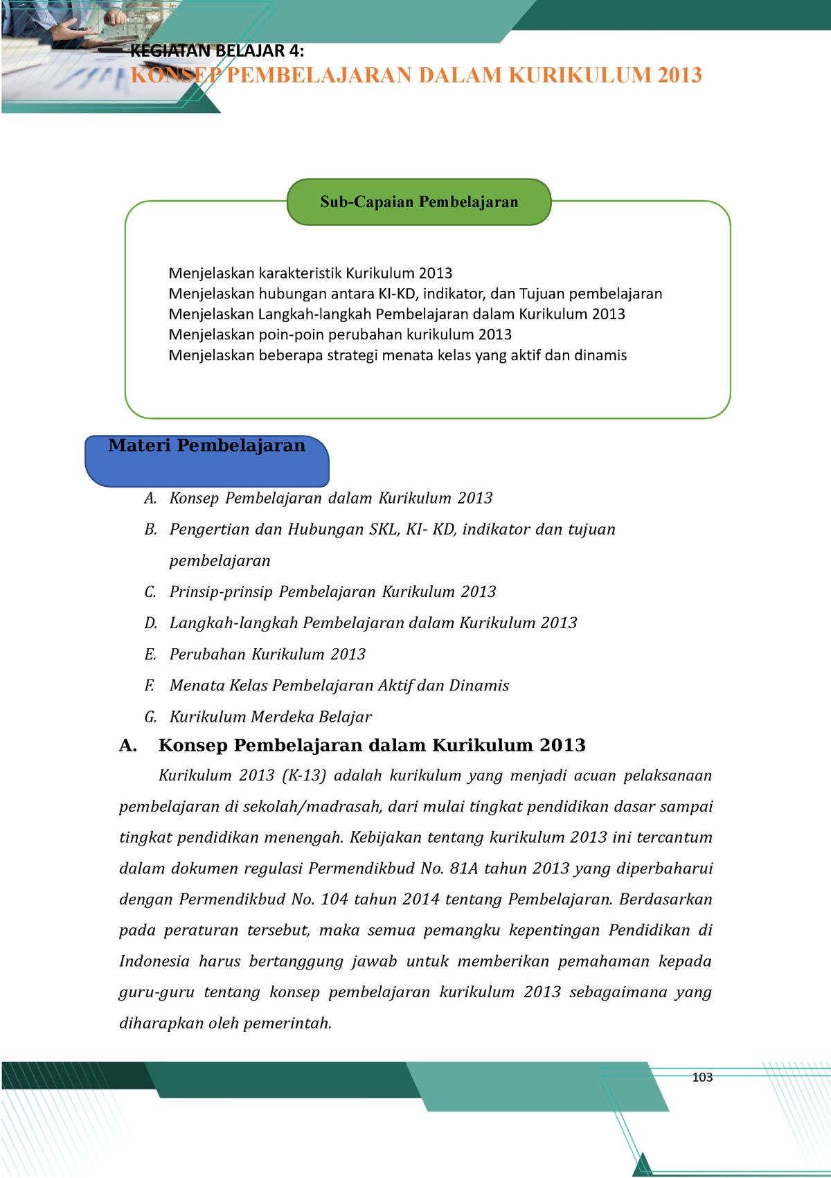 Modul KB 4 - Oek Please - KEGIATAN BELAJAR 4: KONSEP PEMBELAJARAN DALAM ...