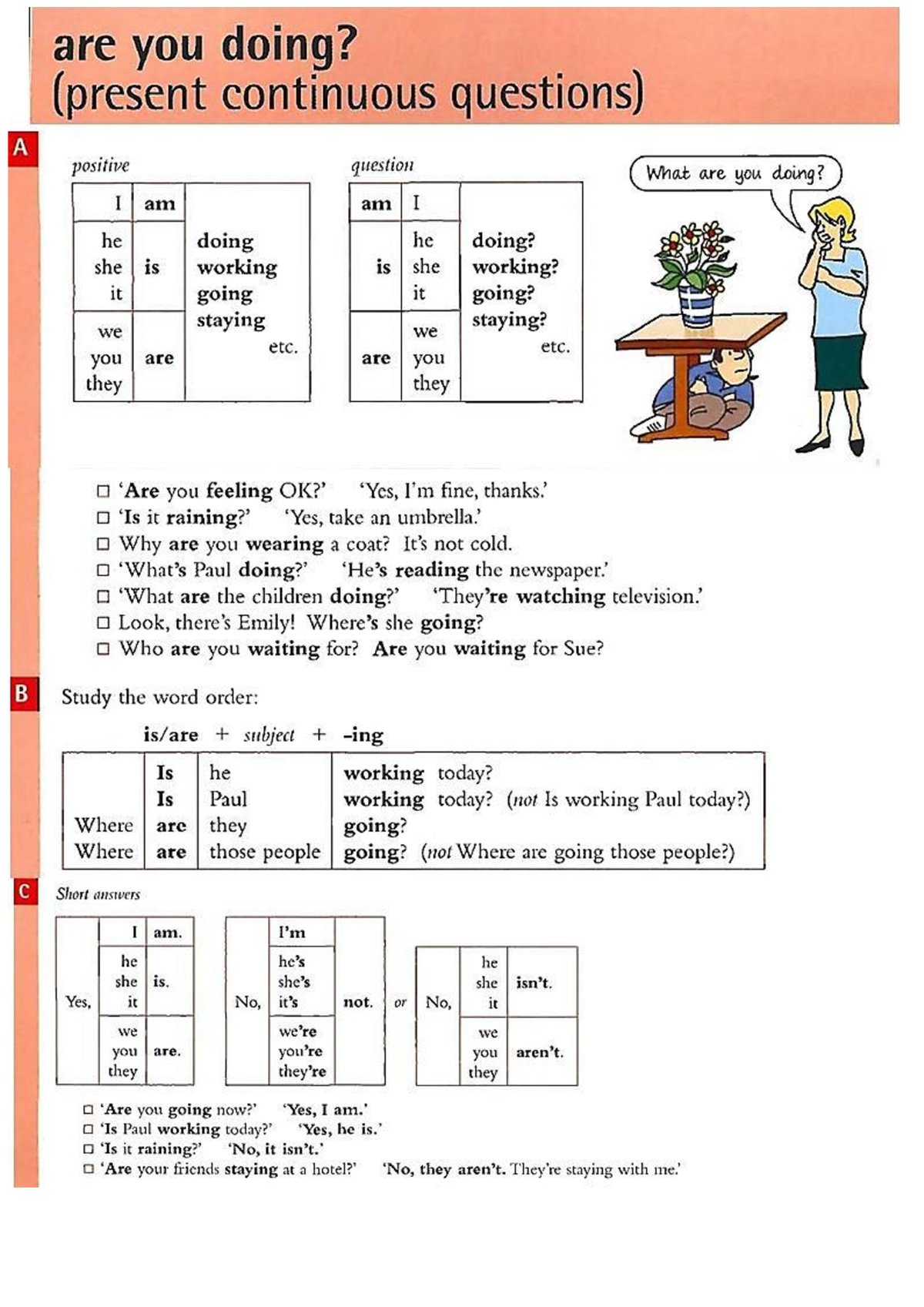 present continuous questions presentation